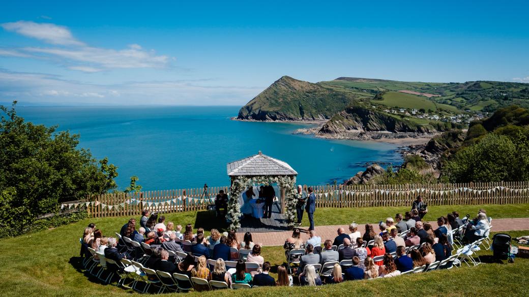 Ceremony with sea view as a back drop