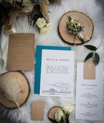 Invites for a Winter Wedding at The Venue at Sandy Cove Hotel
