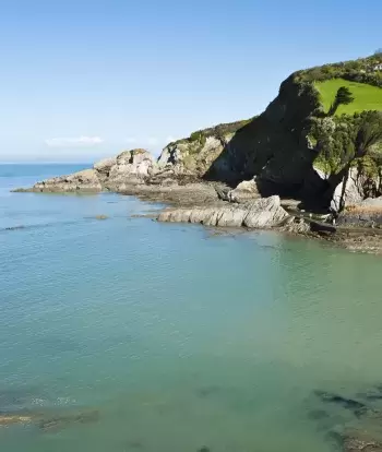 The cliffs and sea at Heddons Mouth