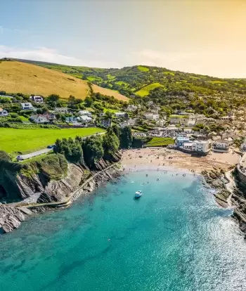 An aerial view of Combe Martin on the North Devon coast