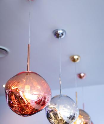 Hanging lighting decoration inside The Venue at Sandy Cove Hotel