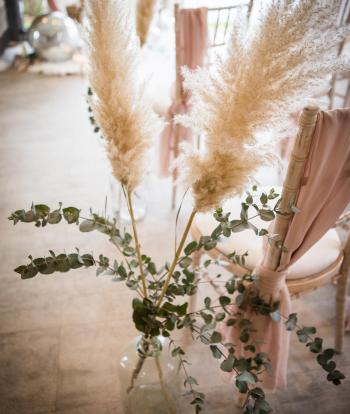 Winter wedding decorations inside the Venue at Sandy Cove Hotel