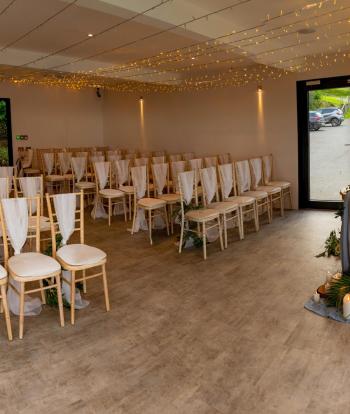 Indoor ceremony at the Sandy Cove Hotel