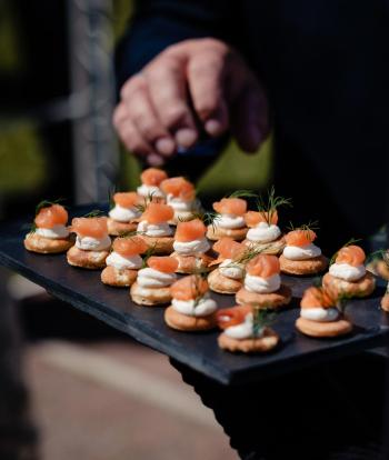 Canapés served at a wedding