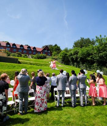 Guests waiting to see the bride