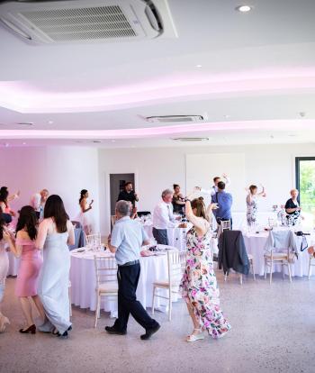 Guests dancing at the sandy cove hotel