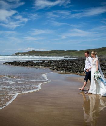 Wedding Couple on Woolacombe Beach