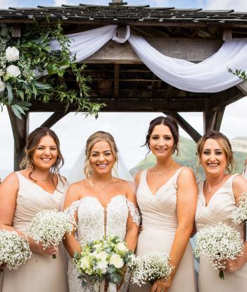 Bride & Bridesmaids after the ceremony