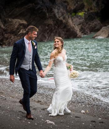 Wedding Couple on Broadsands Beach