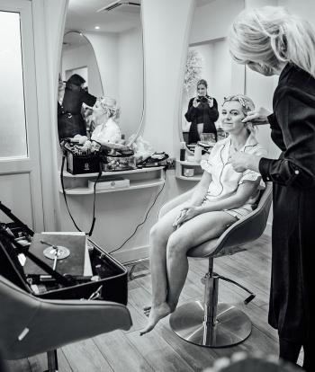 Wedding Prep Suite - Bride having make up done